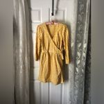 Old Navy Yellow Gingham Wrap mini Dress 100% cotton size M Photo 2