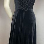 Cache Vintage Velvet Dress Halter Black Asymmetrical Hem Petite Embroidered Prom Photo 14