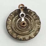 Vintage Black and White Rhinestone Gold Tone Cameo Pendant For Necklace Photo 1