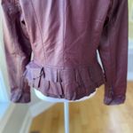 Moda Vintage International Oxblood Burgundy Red Leather Moto Jacket Size XS Photo 12