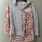 Westbound  petite Paisley floral striped lightweight button up top‎ Large Photo 0