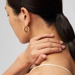 Bold Hoop Earrings, Gold Hoop Earrings, Thick Hoop Earrings, Twisted Hoop Earrings Photo 2