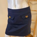 FAIRWAY FOX Kate Golf Navy Blue Mini Skirt Activewear Skirt Size 2 Gold Photo 0