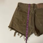 Levi's Vintage Levi’s 501 Olive Green Distressed Denim Cutoff Shorts Size 28 (26”) GUC Photo 7