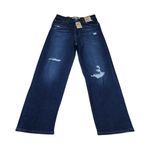 Levi's  Ribcage Straight Ankle Stretch Jeans Dark Wash Blue Size 27x27 Ripped Photo 1