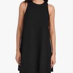 Theory  Rib-Neck Sleeveless Mini Tank Dress Black Interlock Knit Large Photo 6