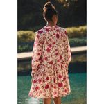 Anthropologie Ro's Garden Hawaii Dress Pink Cotton Floral Long Sleeve Mini NEW Photo 1
