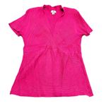 Worthington Women's Pink Ribbed Mock Neck Short Sleeve Wrap Top XL Photo 0