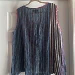 Flax  Linen 2PC Stripe Blouse Set Photo 4