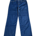 Old Navy  Womens High Rise Wow Wide Leg Dark Wash Stretch Denim Jeans 14 Long Photo 0