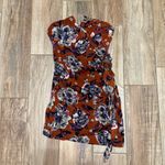 Free People  Is Hot To Trot Floral Print Strapless Front Wrap Mini Dress Photo 1
