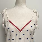 Aerie Ivory Beaded Rope Strap V Neck Textured Tank Photo 1