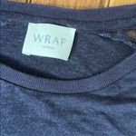 Wrap London Navy Women's long sleeve cotton linen top sheer sleeve size 14 Blue Photo 1