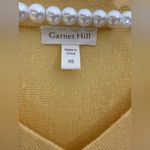 Garnet Hill  Light Yellow Butter V Neck 3/4‎ Sleeve Linen Sweater XS Oversized Photo 2