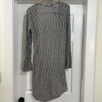 Black & White Knit Button Front Duster Cardigan Long Length Photo 3
