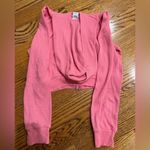 TNA Coral Cropped Waffle Knit Zip Up Sweatshirt Pink Photo 2