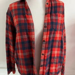 Madewell • Red Navy Blue Plaid Cozy Flannel in Ember Plaid Photo 1