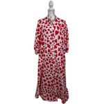 Boden Clara Cotton Maxi Heart Shirt Dress in Long Size 12 with Pockets Red Photo 3