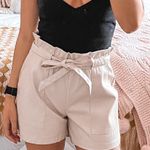 Est. 1946 Tan Leather Shorts Photo 2