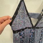 Free People NEW  Forever Time Maxi Dress In Black Combo Size Medium FLAWED Photo 10