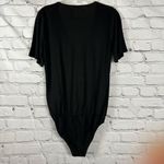 Madewell Wrap Front Bodysuit Short Sleeve V-Neck Bodysuit Black XXS NWT Photo 2