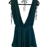 Free People Bea Sleeveless Romper Dark Green Size Small Photo 7