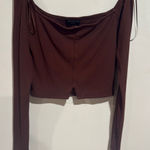 Naked Wardrobe  Chocolate Ribbed Top Photo 0