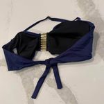 Vince Camuto Tube Bra Bandeau Bikini Top Metallic Hardware Womens Large NavyBlue Photo 3