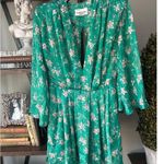 Sabina Musayev Adeline Chiffon Floral Mini Dress Green Floral Womens Size Small Pink Photo 3
