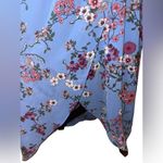 WAYF  Botanical Flyaway Cornflower Blue Floral Women’s Sleeveless Maxi Dress Lrg Photo 5