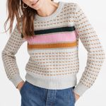 Madewell  Striped Barfield Wool Blend Sweater Jumper in Heather Blizzard Size XXS Photo 0