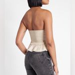 EXPRESS Satin Twist Front Peplum Tube Top Photo 1
