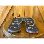 Roxy  Women's Black Multicolor Flip Flops Size 6-7 Photo 3