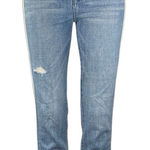 Pistola Blue High Rise Side Stripe Distressed Crop Cigarette Denim Jeans Size 27 Photo 0