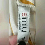 Simlu white/gold striped women’s maxi skirt with wide waistband and pocket; 3X Yellow Photo 3