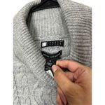 Vintage Carole Little Turtleneck Sweater Merino Wool Blend Cable knit‎ Gray sz S Photo 4