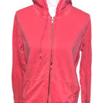 Lucky Brand Lucky Lotus Coral Knit Hoodie Sweatshirt Jacket Full Zip Up Photo 0