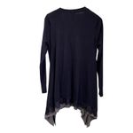 LOGO By Lori Goldstein LOGO Lori Goldstein Cotton Cashmere Long Cardigan Lace Trim Sz S Photo 2