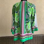 Crown & Ivy crown & ivy Womens Blouse Size Small Pink Navy Green White Lace Peasant Preppy Photo 7