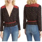 Free People Where We Roam Boho V Neck Surplice Long Sleeve Top XS Photo 3