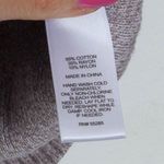 EXPRESS Womens Plunge V Neck Long Sleeve Knit Sweater Size S Tan Minimalist Photo 4