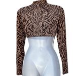 Princess Polly PRINCESS POLLY Sexy Tiger Print L/S Mesh Crop Top NWOT Size 6 Photo 3