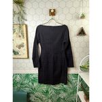 Theory  Stretch Black Jacquard Plaid Body Con Dress - Size - Small Photo 5
