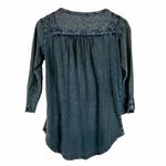 Lucky Brand Boho Army Olive Green Bohemian Embroidered Blouse ~ Women's SMALL Photo 6