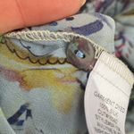 Tianello Washable Silk Blouse Size XL Blue Paisley Tunic 3/4 Sleeves Oversize Photo 11