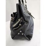 Chi by Carlos Falchi Lambskin & Snakeskin 3 Compartment Shoulder Handbag Black Photo 5