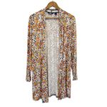 Lands' End Lands' End Womens L Lightweight Jersey Knit Cardigan Coverup Stretchy Floral Photo 1