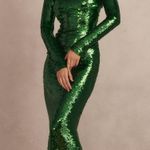 House Of CB Belle Pine Green Sequins Maxi Dress Photo 0