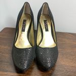 Nina  Women's Solid Leather Almond Toe Slip On Stiletto Heel Pump Black Size 8M Photo 5