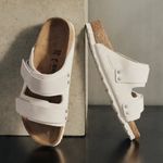 Birkenstock Uji Sandal in Antique White 41 10 Women Nubuck Suede Leather slides Photo 1
